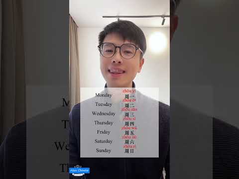 Monday to Sunday in Chinese
