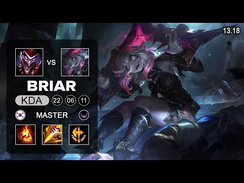Briar vs Shaco Jungle - KR Master - Patch 13.18 Season 13
