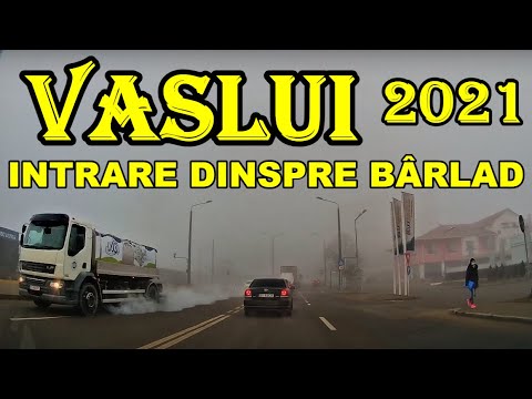 Orasul VASLUI intrare pod Cuvas dinspre Barlad pe DN 24 video febr. 2021