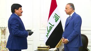 رئيس مجلس الوزراء السيد مصطفى الكاظمي يستقبل السفير السوري في بغداد.