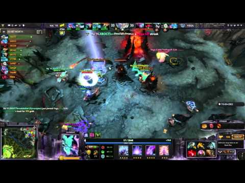 Na'Vi vs Vega - Game 2 (10 final mins. - Dendi PRO moves)