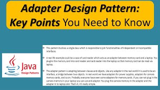Adapter Design Pattern: Key Points You Need to Know