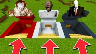 Minecraft PE : DO NOT CHOOSE THE WRONG SECRET BASE! (Pennywise, Slenderman &amp; Granny)