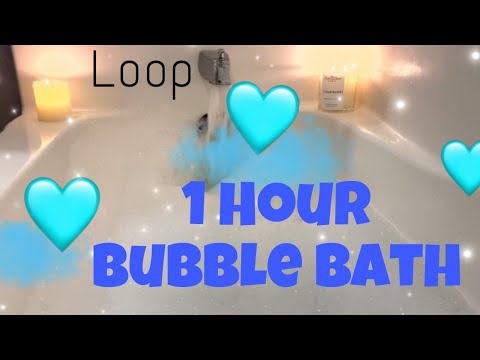 1 Hour Bubble Bath Filling then Loop - Bubbles and Candles - White Noise for Sleep 😴