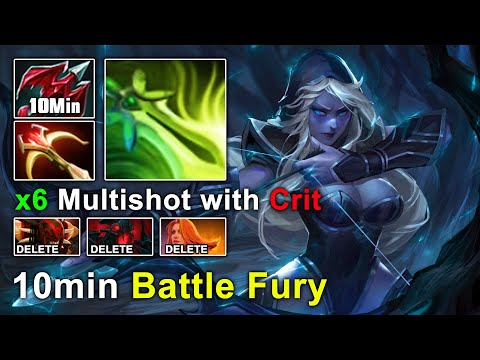 Drow Ranger 2x CRIT RAMPAGE — Daedalus + Butterfly x6 Multishot HARD Carry - Dota 2 Pro