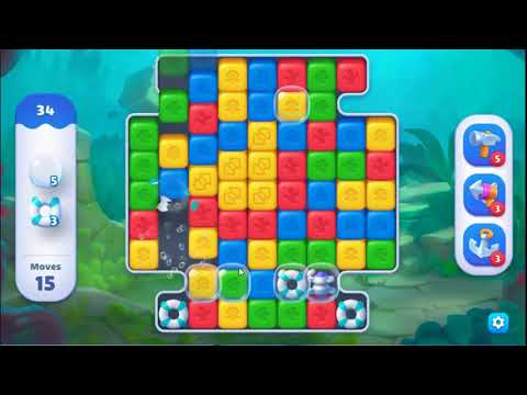 Fishdom Blast Level 34 - NO BOOSTERS GAMEPLAY 🐠 | SKILLGAMING ✔️