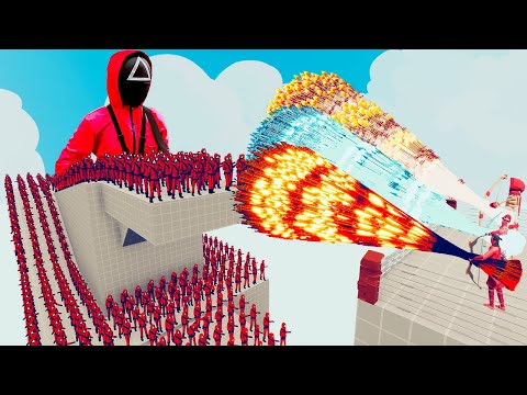 100x SQUID GAME-GUARD + 2x GIANT vs 3x EVERY GOD - Totally Accurate Battle Simulator TABS