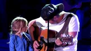 8.16.12 ~ Dierks (1) singing Thinking Of You, featuring his daughter Evie Bentley