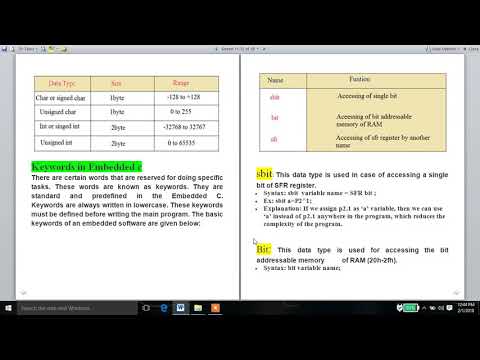 Embedded C Tutorial 02 Keywords In Embedded C