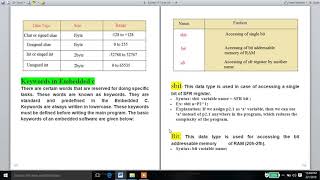 Embedded c tutorial-02||Keywords in Embedded C||