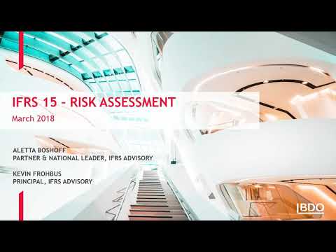 IFRS Webinar Series - IFRS 15 - Risk Assessment