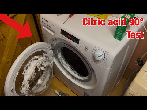 Candy Smart CS1482DE washing machine || Test wash: Citric acid 90°