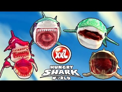 ALL XXL SHARKS UNLOCKED - HUNGRY SHARK WORLD - NEW SHARK GAMEPLAY