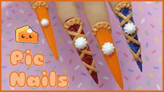 XL Pie Nails | DIY Glitter Acrylic Nails With Sculpture Gel | Fall Nails