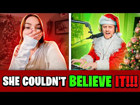 Santa SINGS for GIRLS on the NEW OMEGLE!!! (Monkey App)