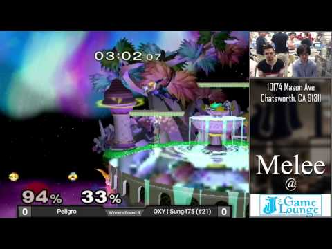 Melee at JJ's #19 - Peligro (Peach) vs. OXY|Sung475 (Sheik/Marth) - Winners Round 4