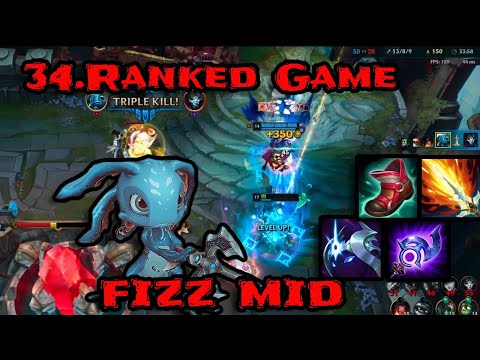 34.Ranked Game FIZZ Mid vs Caitlyn Season 13 Silver 4 / 21 LP