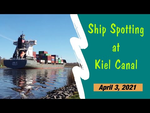 Many Ships on a Busy Day at Germany's Kiel Canal // April 03, 2021