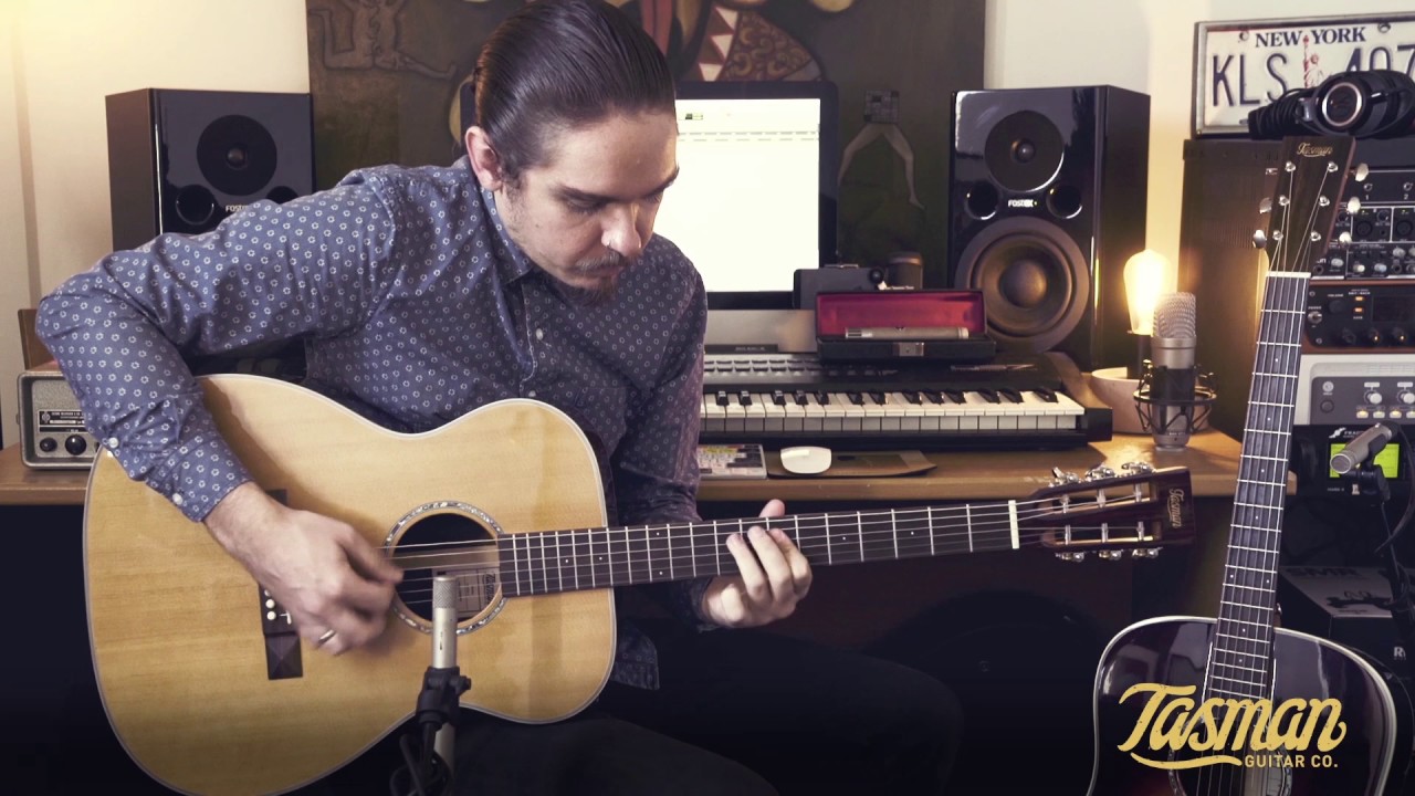 Tasman Captain TA200O-E OM Acoustic/Electric Guitar w/Case