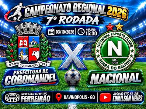 AO VIVO:CAMPEONATO REGIONAL 2026/7° RODADA// 🏟️ COPLEXO ESPORTIVO FERREIRAO📍CIDADE: DAVINÓPOLIS-GO