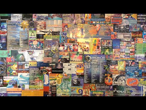 Taking down a collage of rave flyers collected in the Midwest 1999-2002