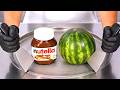 Nutella Watermelon Ice Cream Rolls ASMR
