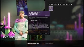 Destiny 2 Festival of the Lost Gone But Not Forgotten Quest in 20 minutes
