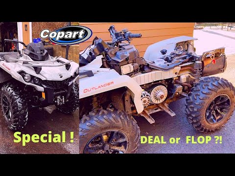 Rebuilding Salvage ATV Can-am Outlander from Auction in 10 minutes - 4K