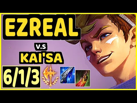 WAYNE (EZREAL) vs KAI'SA - 6/1/3 KDA BOTTOM ADC GAMEPLAY - KR Ranked GRANDMASTER