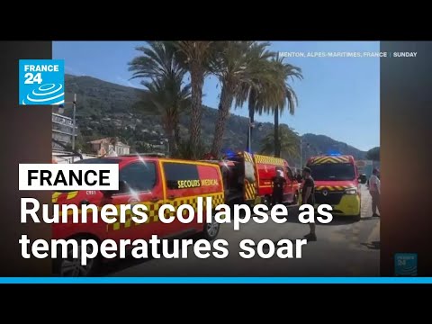 Runners collapse as temperatures soar across France