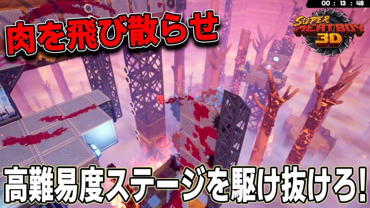 [Super Meat Boy 3D] #1 高難易度と言いつつ1st stageマップはさすがに楽勝でしょ！？って思って気持ちと体が弾け飛びそうになった男