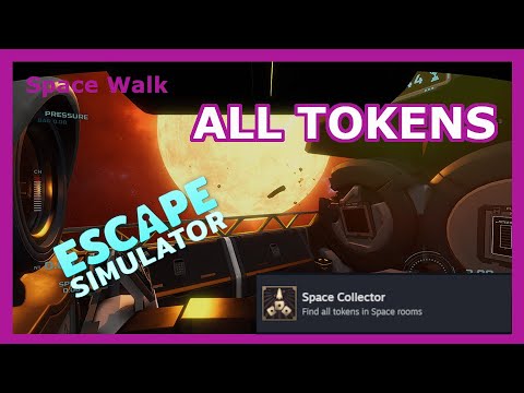 Space Walk Playthrough and ALL TOKENS | Adrift In Space | Escape Simulator