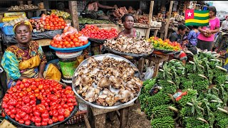 Cheapest food market Shopping in lomé Togo west Africa. My $24 monthly