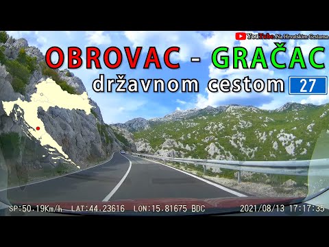 Vožnja dionicom Obrovac - Gračac preko Velebita D27 | Obrovac - Gračac scenic mountain drive Croatia