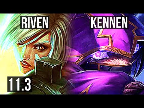 RIVEN vs KENNEN (TOP) (DEFEAT) | Rank 3 Riven, 2/1/7, 300+ games | EUW Grandmaster | v11.3