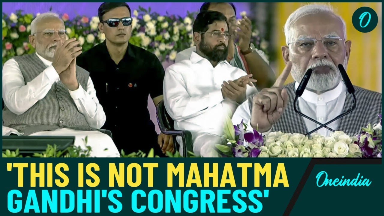 PM Narendra Modi delivers blistering speech against Congress during rally in Wardha, Maharashtra