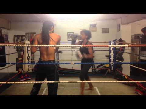 Pad Work with Wass'Muffin Muay Thai Academy - Fitter than fit Bournemouth - Wassouri and Charlie