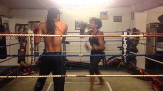 Pad Work with Wass'Muffin Muay Thai Academy - Fitter than fit Bournemouth - Wassouri and Charlie