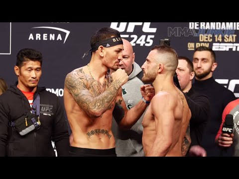 UFC 245: Max Holloway vs  Alexander Volkanovski ceremonial weigh in staredown