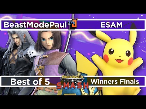 ESAM (Pikachu, Minmin) vs BeastModePaul (Sephiroth, Hero) -Winners Finals- Boardwalk Smash #32 SSBU
