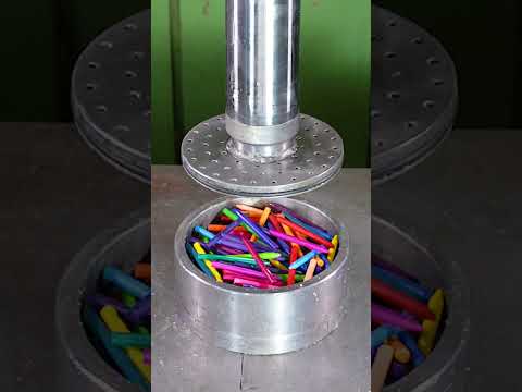 Crushing Candles and Crayons With Hydraulic Press 🤩 #hydraulicpress #crushing #satisfying #viral