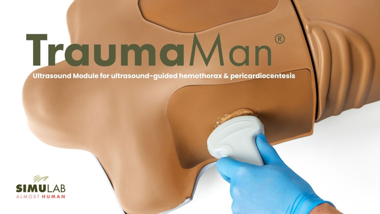 Simulab's TraumaMan System Ultrasound Module for Ultrasound-Guided Hemothorax & Pericardiocentesis.