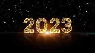 2 Hour Happy New Year 2023 Background Video in Black and Gold with Music