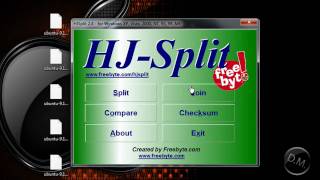 How to use HJsplit **Join .001 .002 .003 Files**