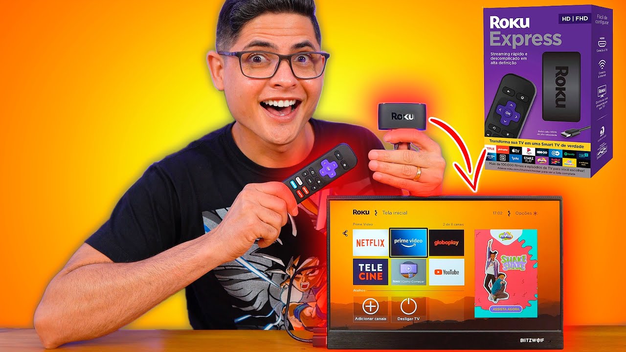 TOP! ROKU Express, ele deixa sua TV SMART de VERDADE gastando pouco! Unboxing e Impressões