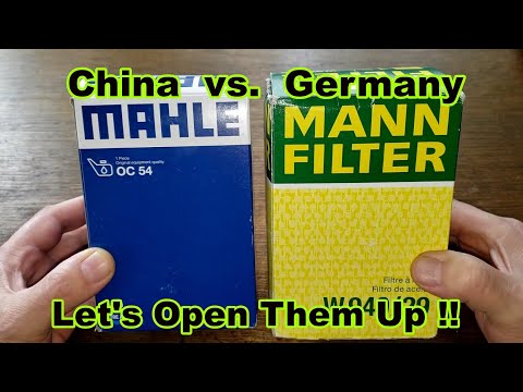 Mahle OC54 Oil Filter vs. MANN W90/29 Oil Filter Cut Open Comparison