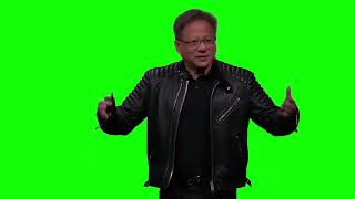NVIDIA CEO Jensen Huang "the more you buy, the more you save" green screen