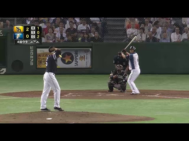 【4回裏】ファイターズ・中田 24号ソロホームランで1点差に!! 2014/9/9 F-H