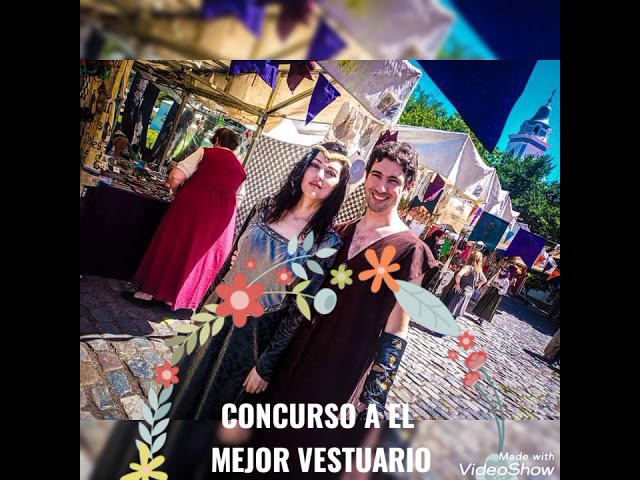 Vídeo relacionado con KMGDM Volante decorativo con volantes para disfraz medieval, ideal para recreaciones y reuniones de festivales, disfraz renacentista, Ribete blanco y morado, Talla única