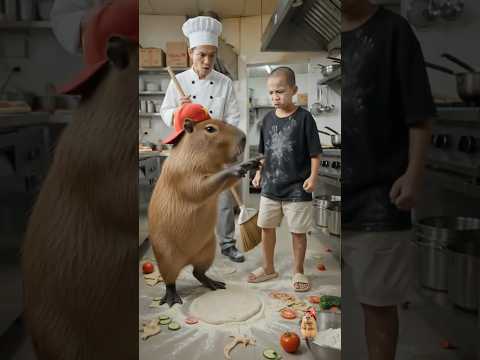 Tùng Làm Pizza Ớt Gài Capybara Nhưng Cuối Cùng Phải Dọn Nhà Bếp #capybara #haihuoc